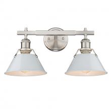  3306-BA2 PW-DB - Orwell 2-Light Vanity Light in Pewter with Dusky Blue